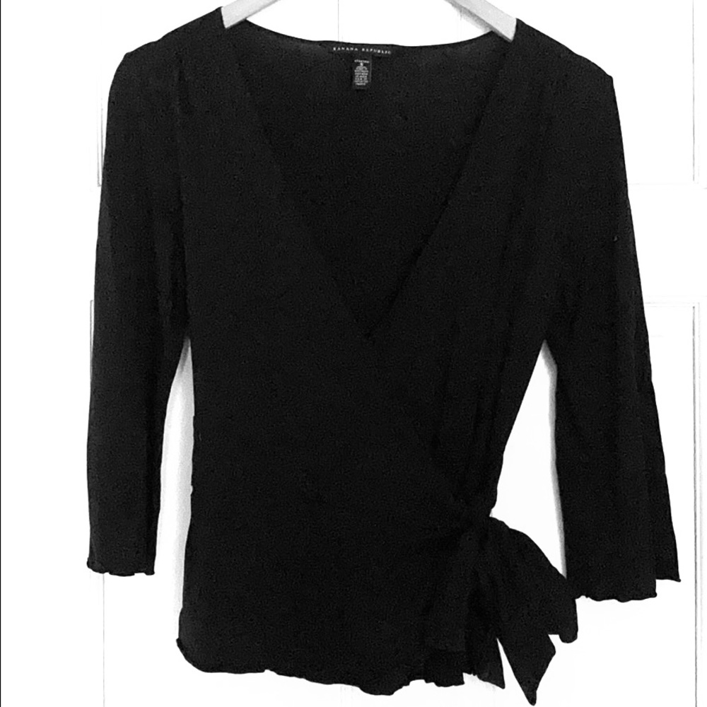 Faux Wrap V-neck Top
